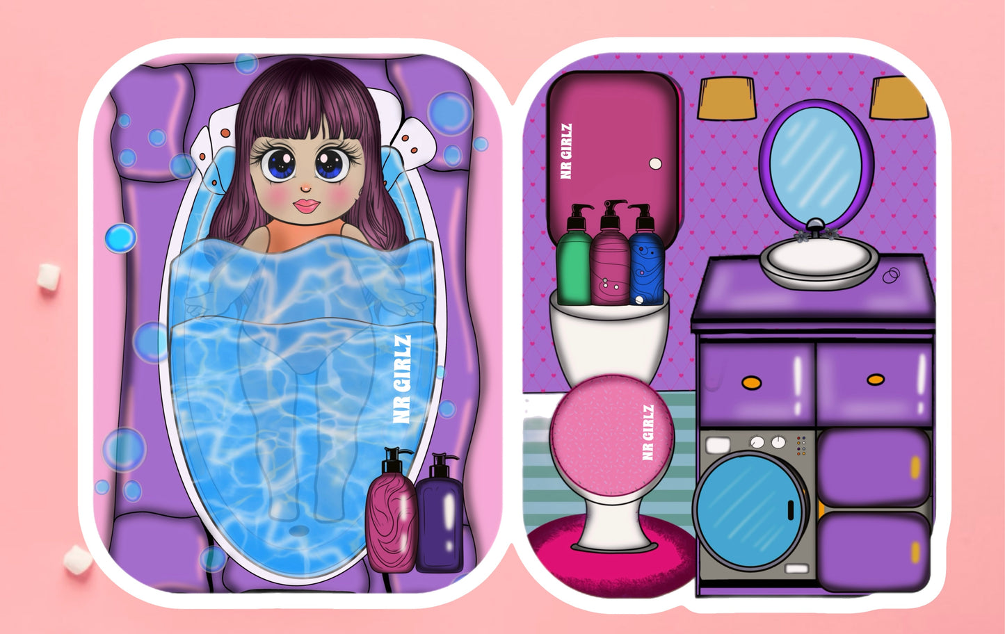 Printable Paper Dollhouse and Doll Set, Printable paper doll and dollhouse for kids
