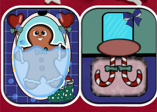 Paper Doll Gingerbread man, Printable Paper House, Christmas Paper House