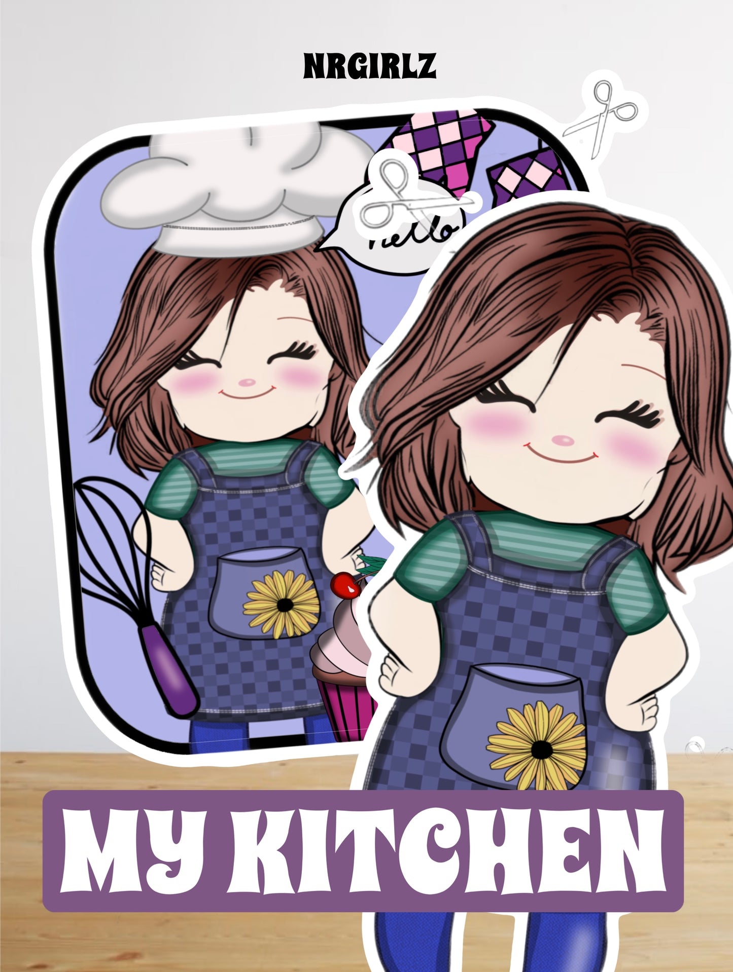 Chef Cooking Booklet, DIY, Paper Toy, Paper Doll House, Chef Doll