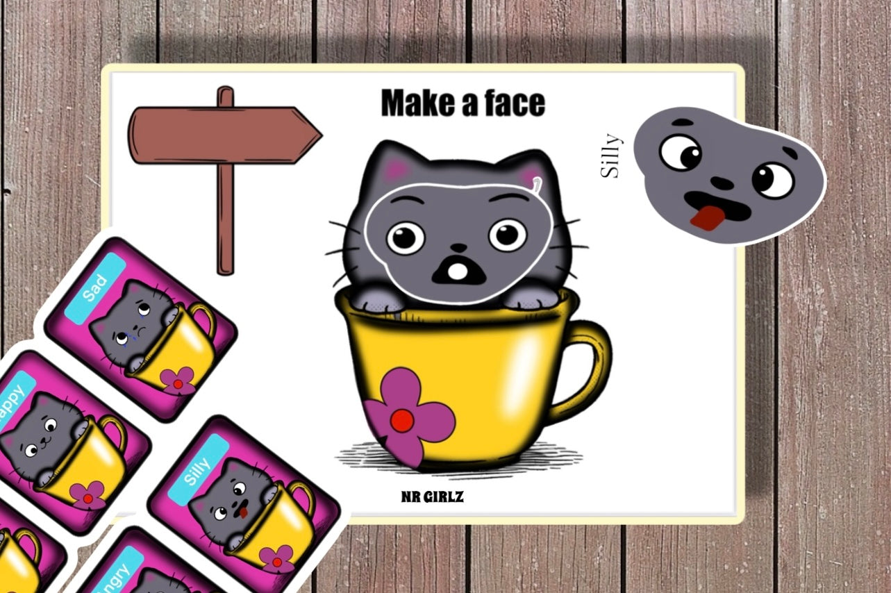 Kitten Emotions Activity Printable Fall Activities for Kids Preschool Toddler Worksheets Feelings Autism Activities Cat Learning Binder