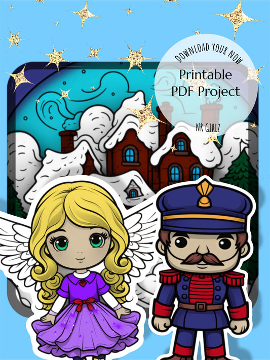 Paper Doll Princess and the Tin Soldier Christmas Edition, Printable Paper House, Princess Paper House