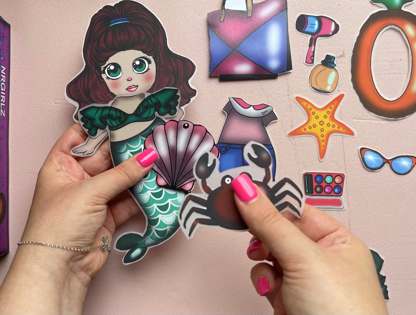 NR Mermaid Paper Doll, DIY, Paper Toy, Paper Doll, Mermaid, Summer