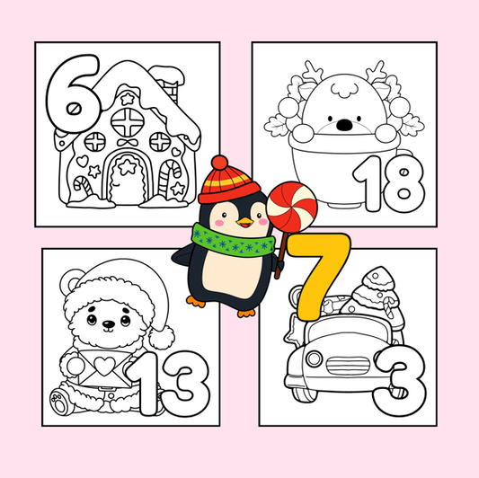 Christmas Advent Calendar Coloring Book | 25 Days of Christmas Coloring Pages | Printable Advent Calendar for Kids & Adults | Holiday Activity Book | DIY Countdown to Christmas