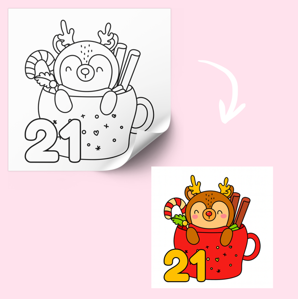 Christmas Advent Calendar Coloring Book | 25 Days of Christmas Coloring Pages | Printable Advent Calendar for Kids & Adults | Holiday Activity Book | DIY Countdown to Christmas