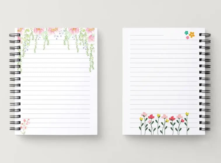 Printable Floral Cute Stationery Floral Cute Writing Paper Digital Download PNG Letter Paper Line Paper Lined Paper High resolution