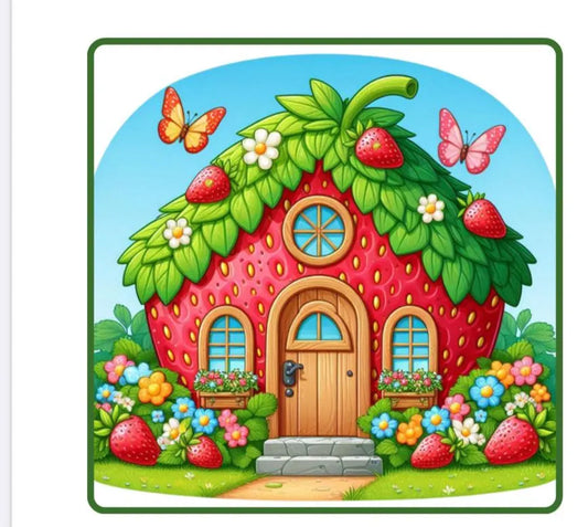 Strawberry Cottage Paper Doll Strawberry DIY pretend play