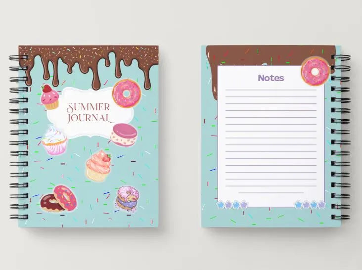 Planner Summer Journal Bundle Cupcakes Cream PRINTABLE Journal Pages PRE-COLOURED Pages Summer Planner Agenda Printable Planner