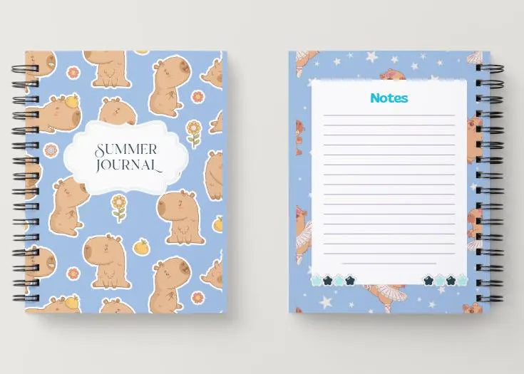 Planner Capybara Journal Bundle Summer PRINTABLE Journal Pages PRE-COLOURED Pages Summer Planner Agenda Printable Planner