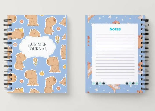 Planner Capybara Journal Bundle Summer PRINTABLE Journal Pages PRE-COLOURED Pages Summer Planner Agenda Printable Planner