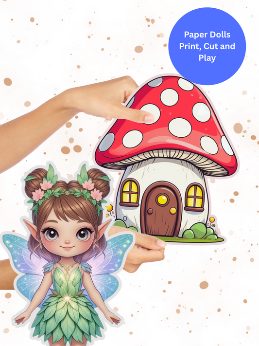 Fairy Paper Doll Printable – Cute Dress-Up Toy for Kids – Instant Download