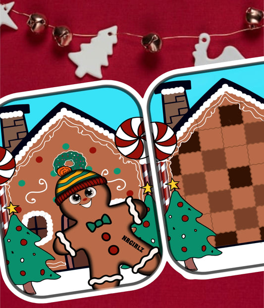 Paper Doll Gingerbread man, Printable Paper House, Christmas Paper House