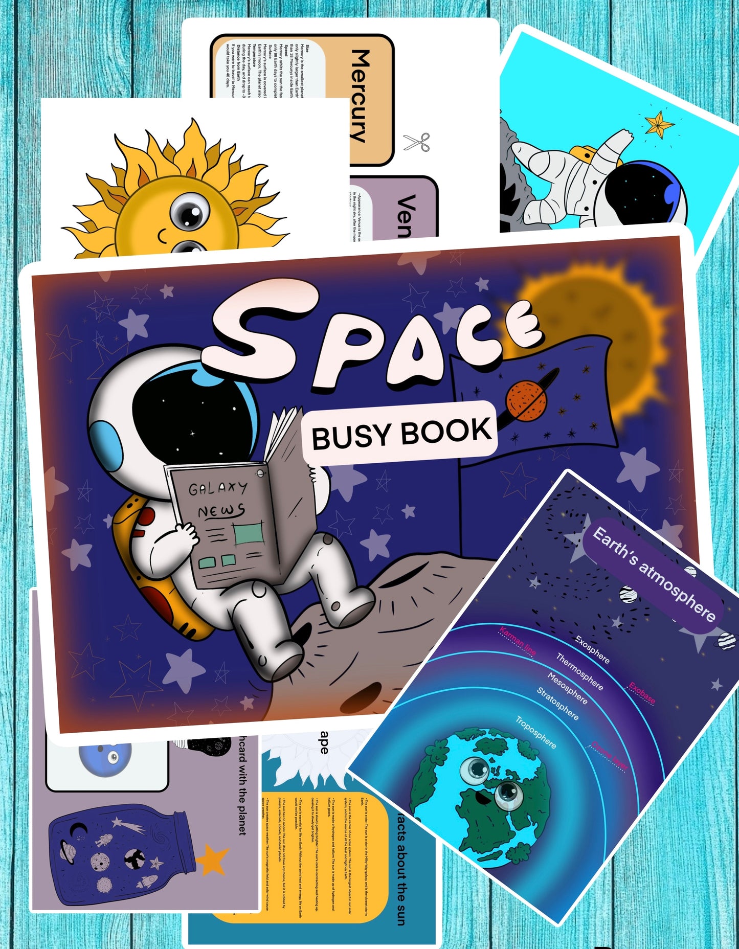 Solar system Busy Book for Toddler Printable Homeschool Resources Preschool Learning Folder Kindergarten Pre-K Space Activities for Kids