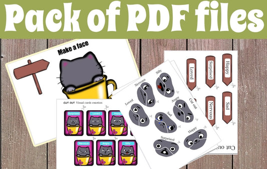 Kitten Emotions Activity Printable Fall Activities for Kids Preschool Toddler Worksheets Feelings Autism Activities Cat Learning Binder