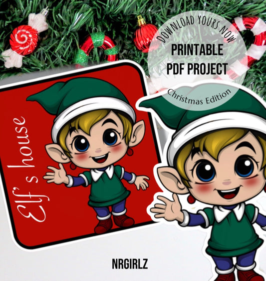 Paper Doll Elf Christmas Edition, Printable Paper House, Elf Paper House