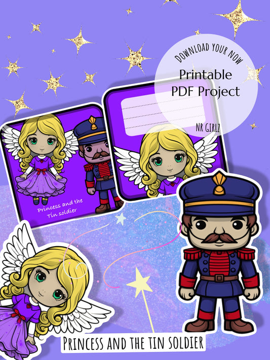 Paper Doll Princess and the Tin Soldier Christmas Edition, Printable Paper House, Princess Paper House