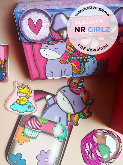 Unicorn Paper Play toy, Paper DIY Toy