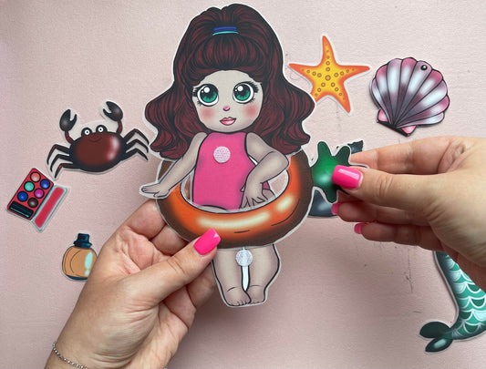 NR Mermaid Paper Doll, DIY, Paper Toy, Paper Doll, Mermaid, Summer