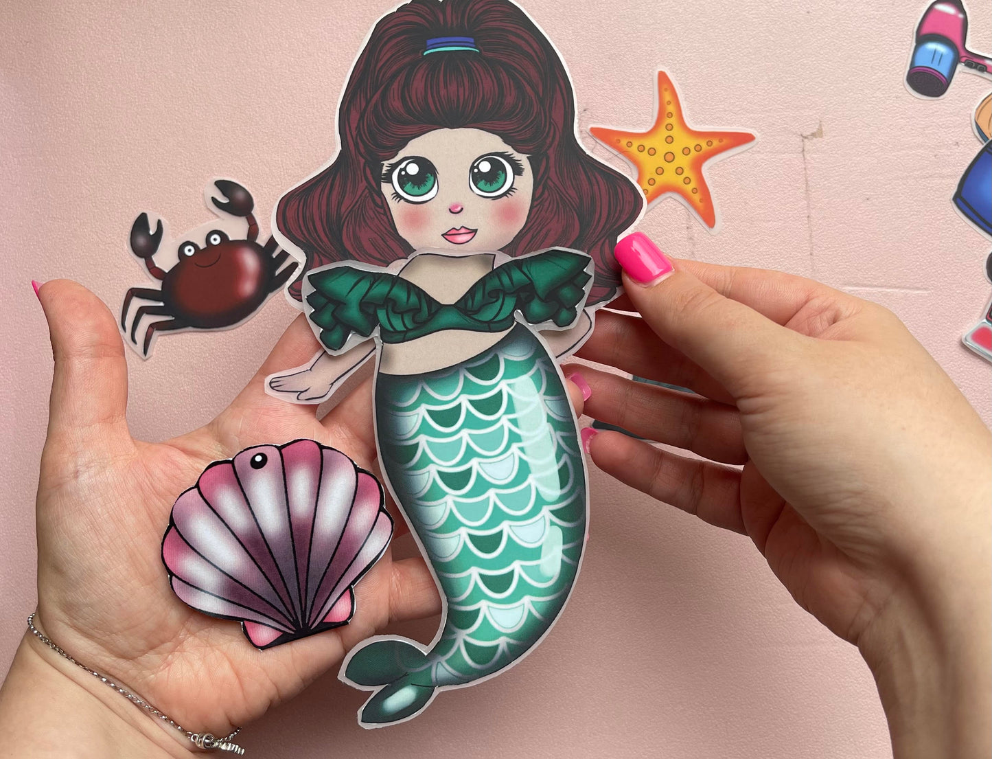 NR Mermaid Paper Doll, DIY, Paper Toy, Paper Doll, Mermaid, Summer