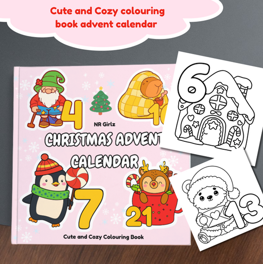 Christmas Advent Calendar Coloring Book | 25 Days of Christmas Coloring Pages | Printable Advent Calendar for Kids & Adults | Holiday Activity Book | DIY Countdown to Christmas