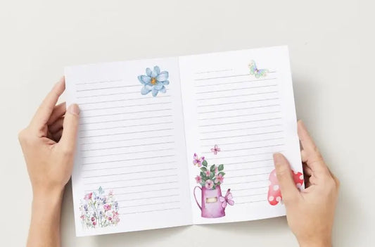 Printable Floral Cute Stationery Floral Cute Writing Paper Digital Download PNG Letter Paper Line Paper Lined Paper High resolution