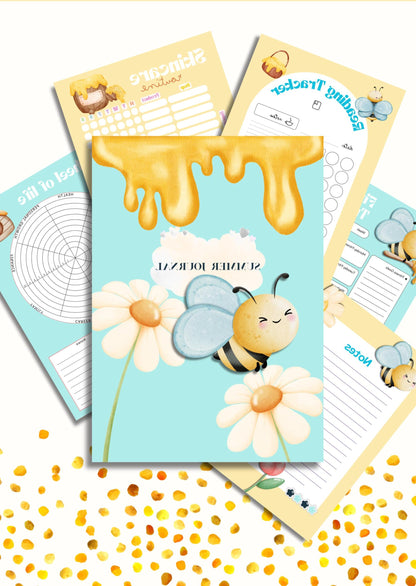 Planner Bee Journal Bundle Busy Bee PRINTABLE Journal Pages PRE-COLOURED Pages Summer Planner Agenda Printable Planner