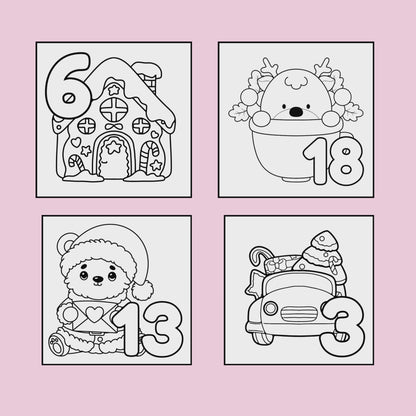 Christmas Advent Calendar Coloring Book | 25 Days of Christmas Coloring Pages | Printable Advent Calendar for Kids & Adults | Holiday Activity Book | DIY Countdown to Christmas
