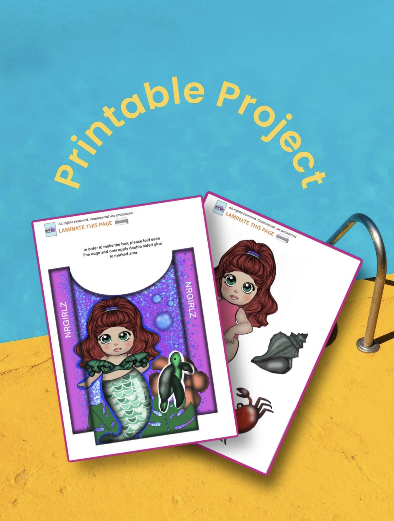 NR Mermaid Paper Doll, DIY, Paper Toy, Paper Doll, Mermaid, Summer